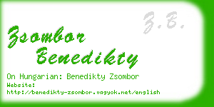 zsombor benedikty business card